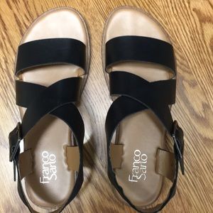 Franco Sarto black soft leather sandals